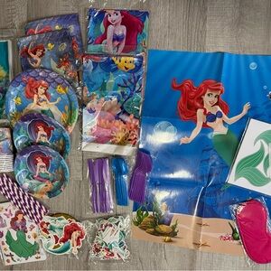 New The Little Mermaid Party Supplies Kit - Ariel 5 ft x 3 ft Banner!